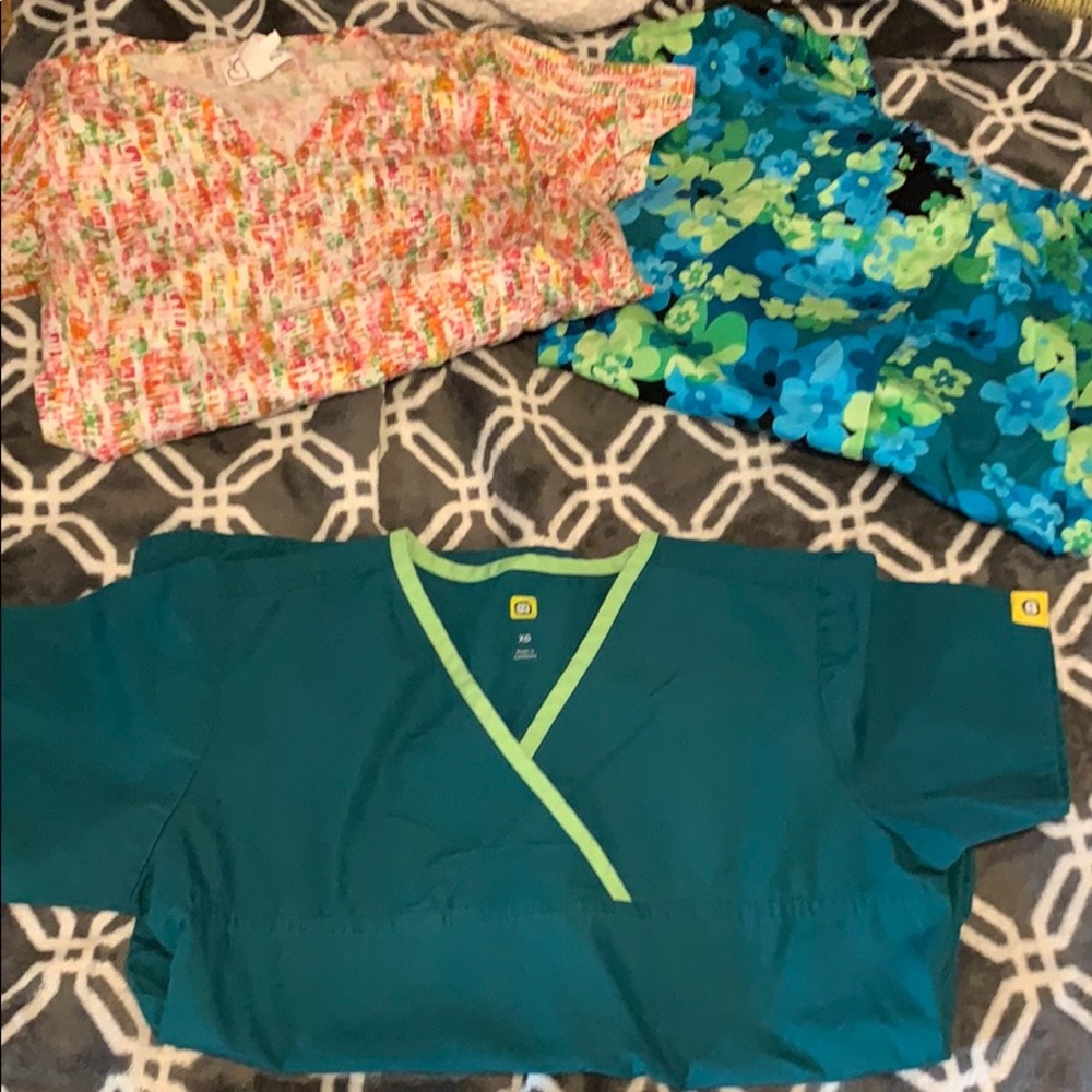 3 scrub tops